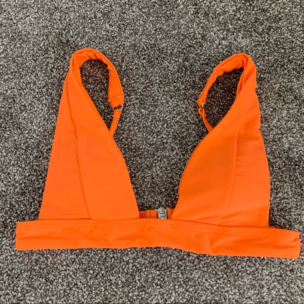 Zest Bright Orange Triangle Bikini Top